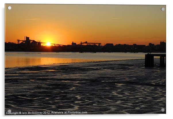 Thames at Sunset Acrylic by Iain McGillivray