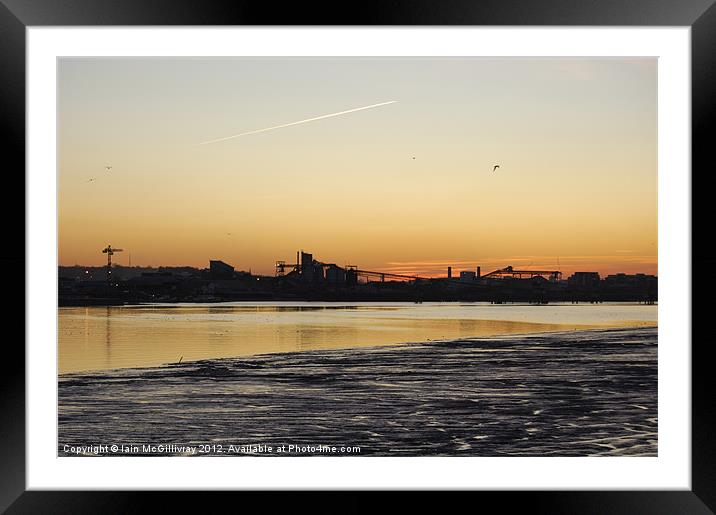 River Thames at Dusk Framed Mounted Print by Iain McGillivray