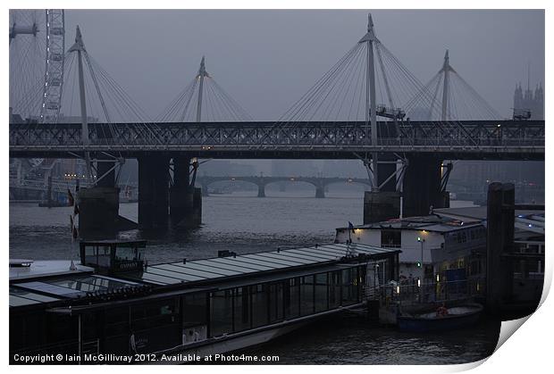 Thames at Dusk Print by Iain McGillivray