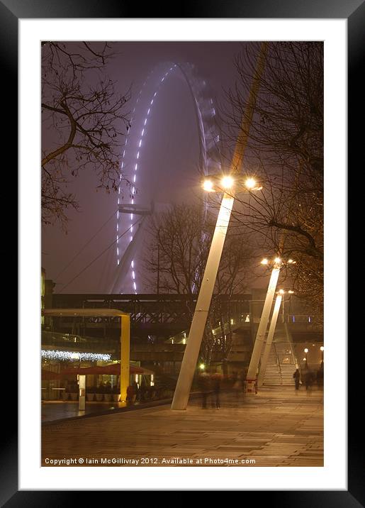 South Bank and London Eye Framed Mounted Print by Iain McGillivray