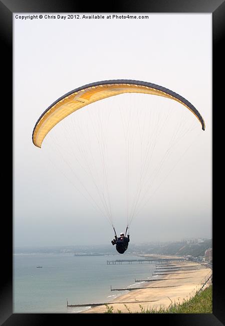 Paraglider Framed Print by Chris Day