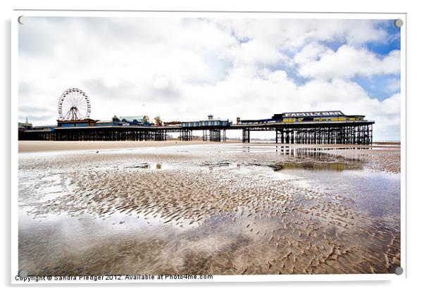 Central Pier Blackpool Acrylic by Sandra Pledger