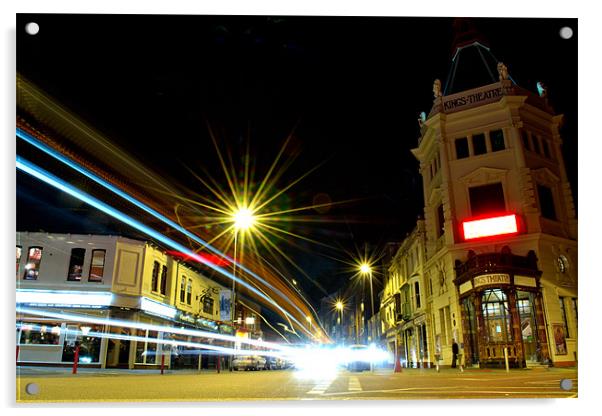 Victorian Theatre and Light Trails Acrylic by Paul Gordon
