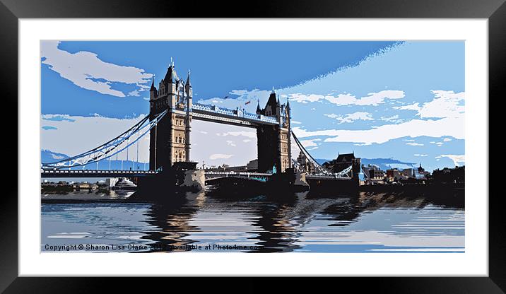 Tower Bridge in cut out style Framed Mounted Print by Sharon Lisa Clarke