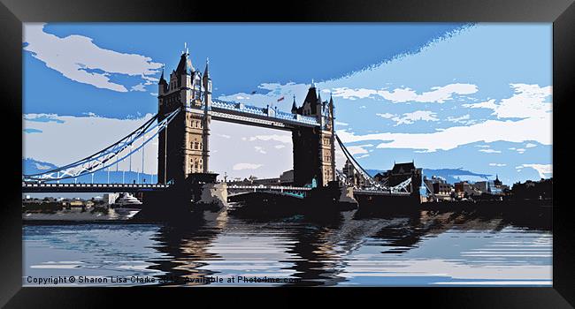 Tower Bridge in cut out style Framed Print by Sharon Lisa Clarke