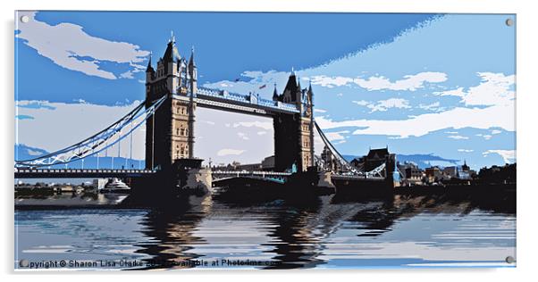 Tower Bridge in cut out style Acrylic by Sharon Lisa Clarke