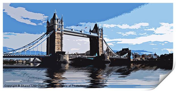 Tower Bridge in cut out style Print by Sharon Lisa Clarke