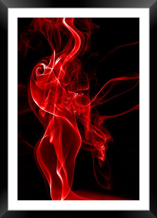 Red Smoke Framed Mounted Print by Steve Purnell