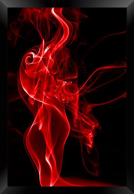 Red Smoke Framed Print by Steve Purnell