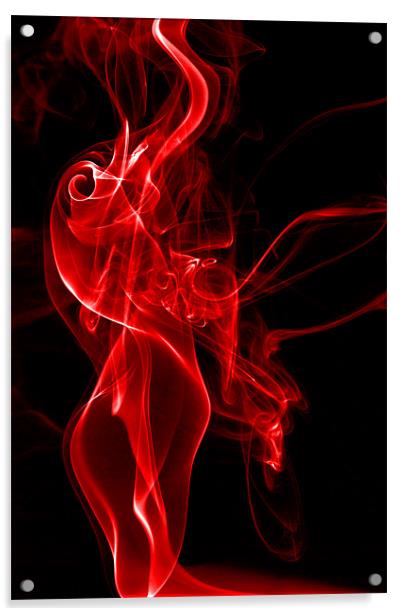 Red Smoke Acrylic by Steve Purnell