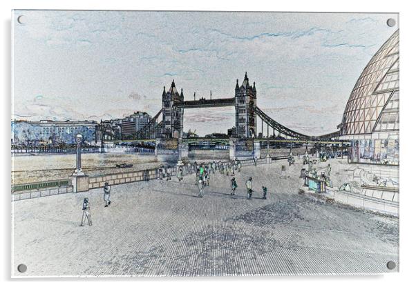 London Southbank art Acrylic by David Pyatt