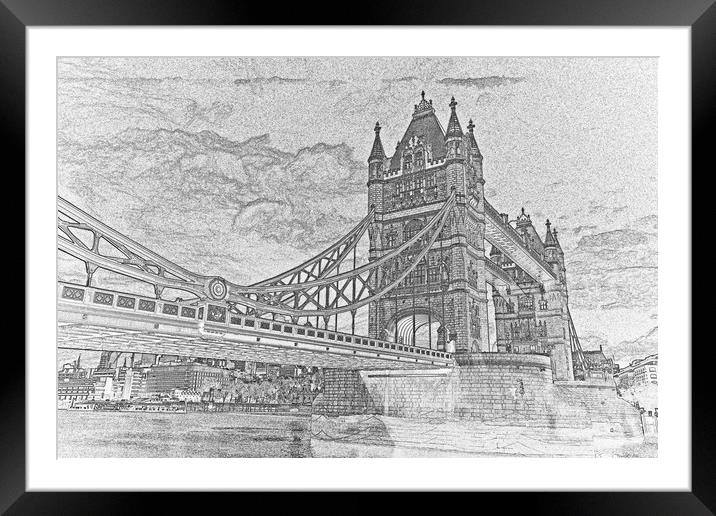 Tower Bridge Art Framed Mounted Print by David Pyatt
