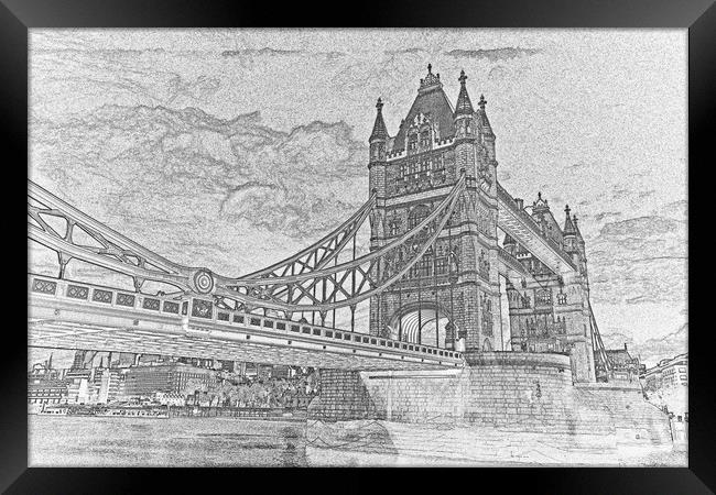 Tower Bridge Art Framed Print by David Pyatt