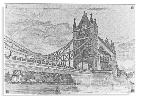 Tower Bridge Art Acrylic by David Pyatt