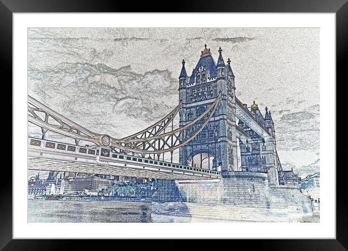 Tower Bridge Art Framed Mounted Print by David Pyatt