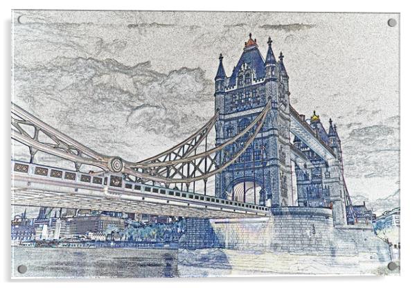 Tower Bridge Art Acrylic by David Pyatt
