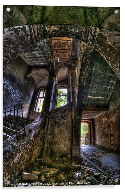 Old ruin stairs Acrylic by Nathan Wright