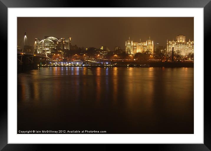 Thames at Night Framed Mounted Print by Iain McGillivray