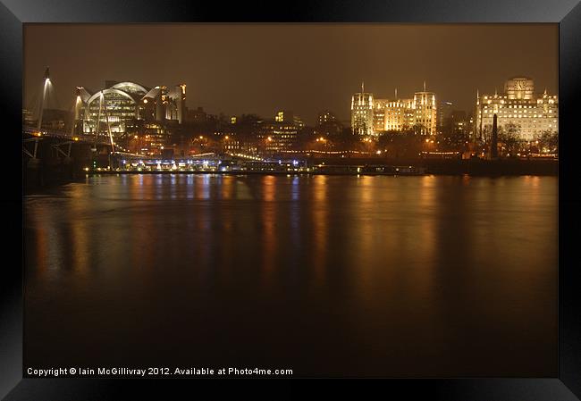Thames at Night Framed Print by Iain McGillivray