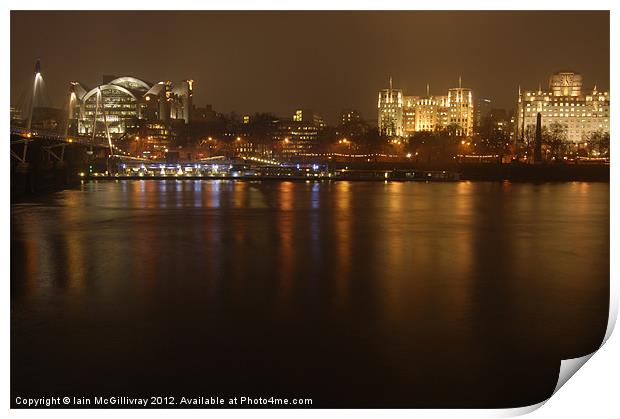 Thames at Night Print by Iain McGillivray