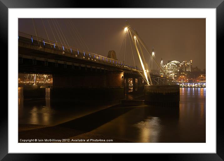 Golden Jubilee Bridge at Night Framed Mounted Print by Iain McGillivray