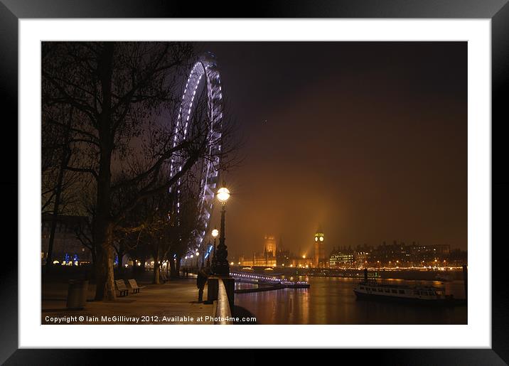 South Bank at Night Framed Mounted Print by Iain McGillivray