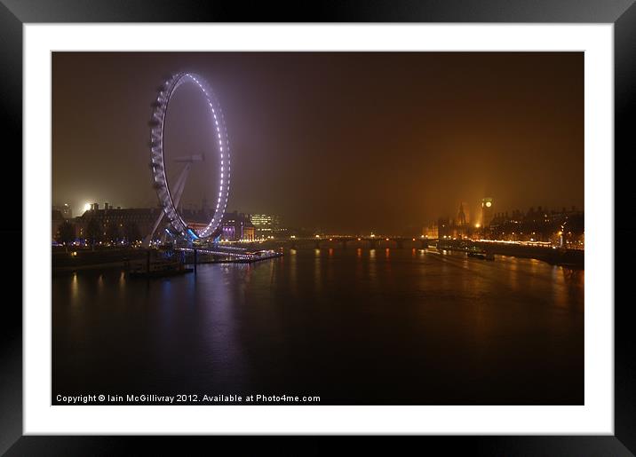 Thames at Night Framed Mounted Print by Iain McGillivray