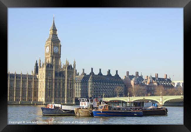 Boats at Westminster Framed Print by Iain McGillivray
