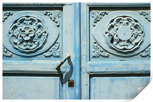 Old blue door Print by Digby Merry