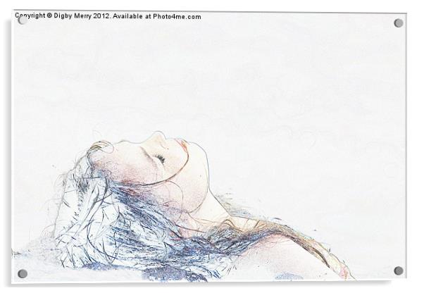Girl on a beach Acrylic by Digby Merry