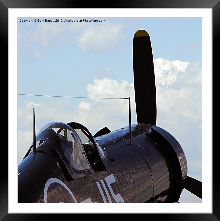 Corsair Facing Blue Sky Framed Mounted Print by Gary Barratt