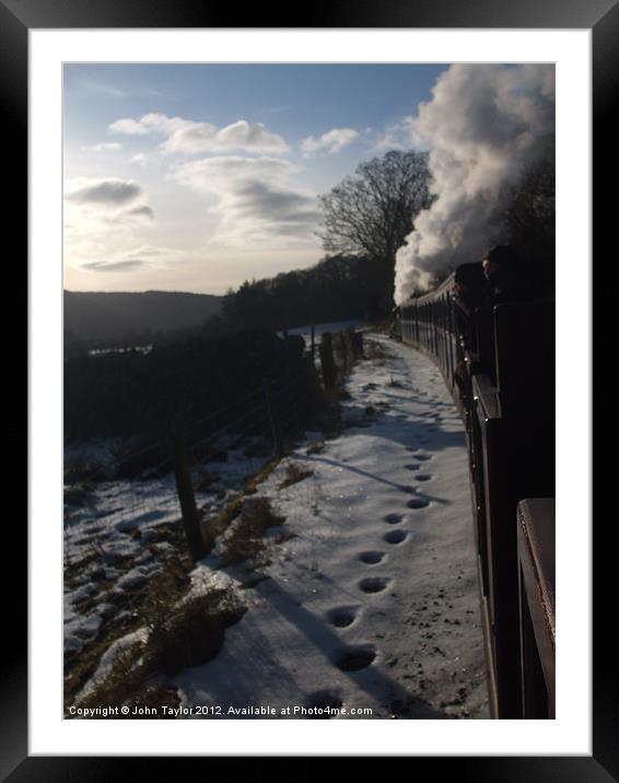 Cumbrian winter steam Framed Mounted Print by John Taylor