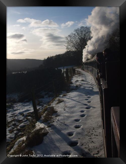 Cumbrian winter steam Framed Print by John Taylor