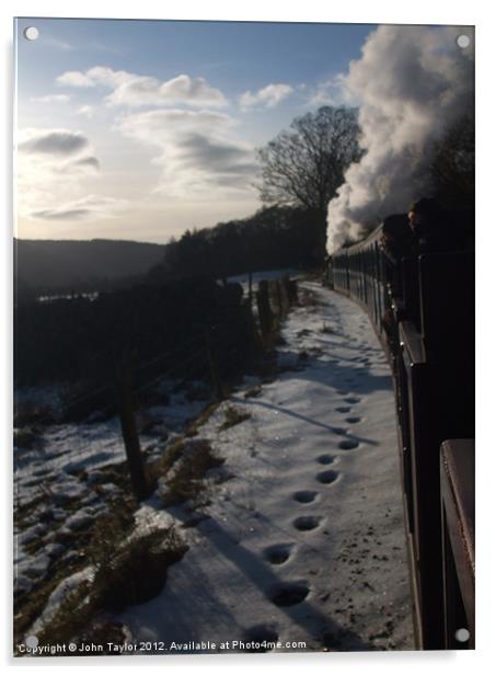 Cumbrian winter steam Acrylic by John Taylor