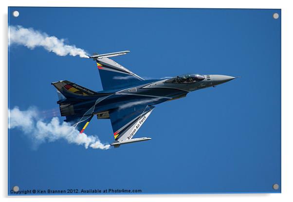 Belgian air force F16 Acrylic by Oxon Images