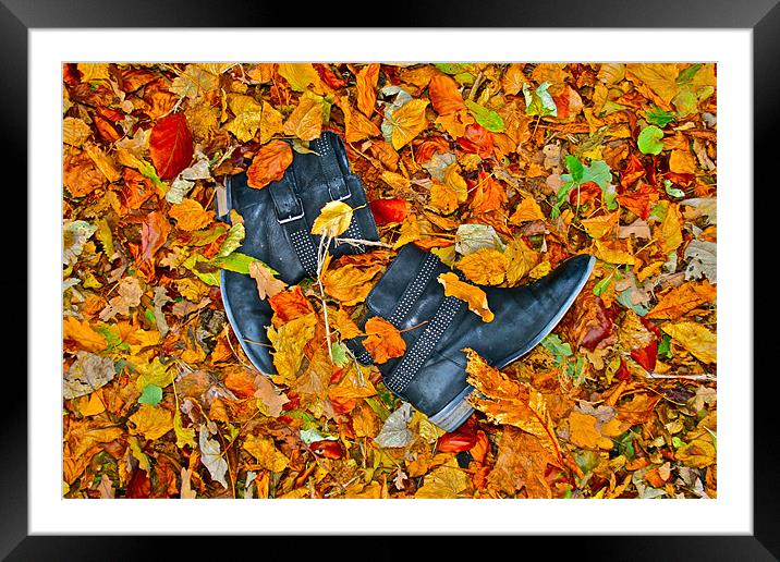 Autumn Boots Framed Mounted Print by Caroline Williams