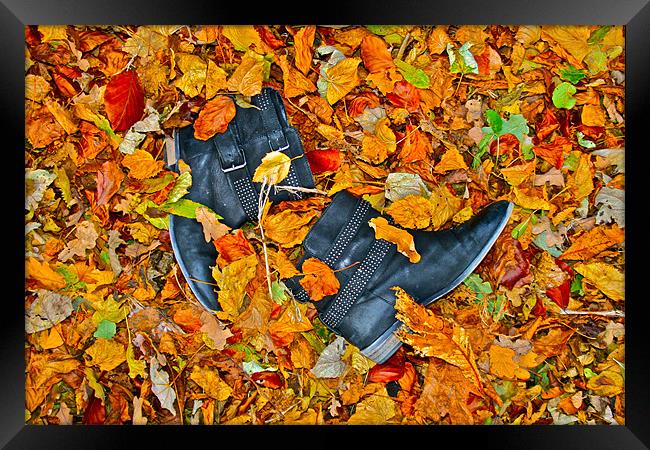 Autumn Boots Framed Print by Caroline Williams
