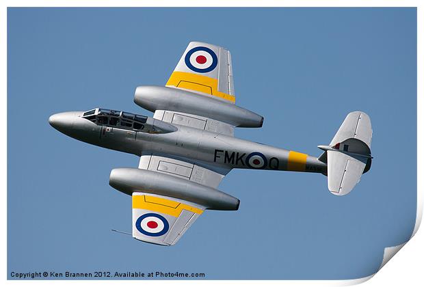 Gloster Meteor T7 WA591 Print by Oxon Images
