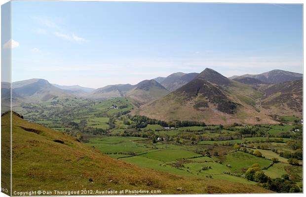 Mountainous views from Catbells Canvas Print by Dan Thorogood