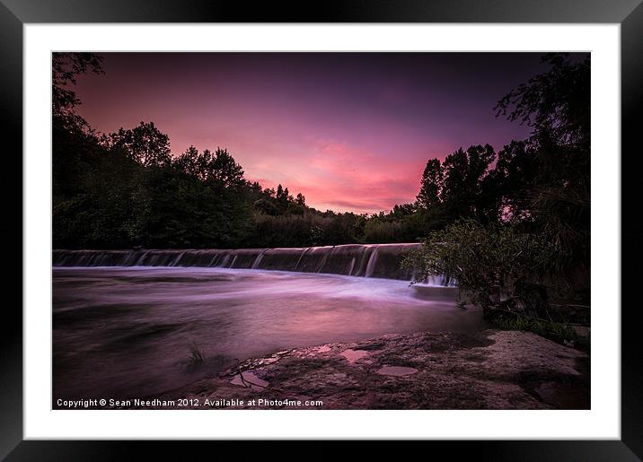 River at sunset Framed Mounted Print by Sean Needham