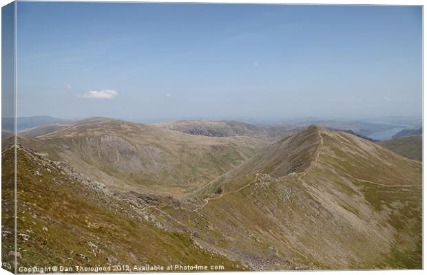 Mountainous views from Helvellyn Canvas Print by Dan Thorogood
