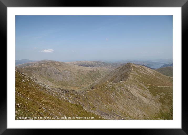 Mountainous views from Helvellyn Framed Mounted Print by Dan Thorogood