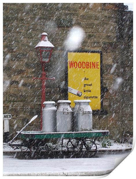 Goathland Station and snow Print by John Taylor