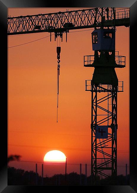 Crane at Sunset Framed Print by Andy Evans Photos