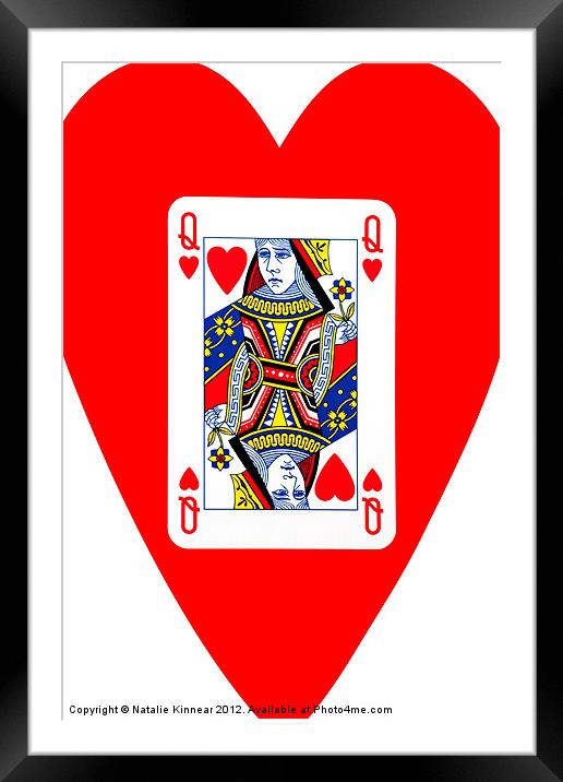 Playing Cards - Queen of Hearts Framed Mounted Print by Natalie Kinnear