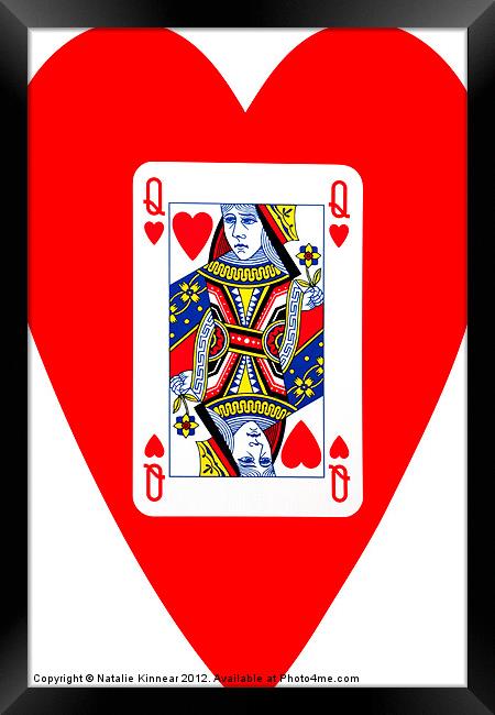 Playing Cards - Queen of Hearts Framed Print by Natalie Kinnear