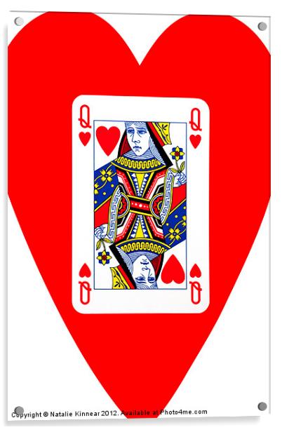 Playing Cards - Queen of Hearts Acrylic by Natalie Kinnear