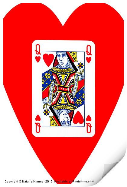 Playing Cards - Queen of Hearts Print by Natalie Kinnear