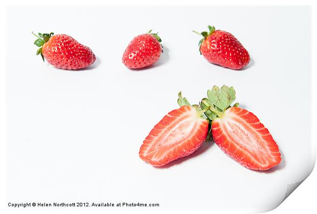 Sliced Starwberry Print by Helen Northcott