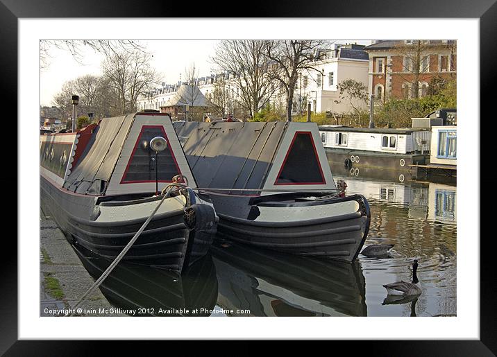 Canal Boats Framed Mounted Print by Iain McGillivray